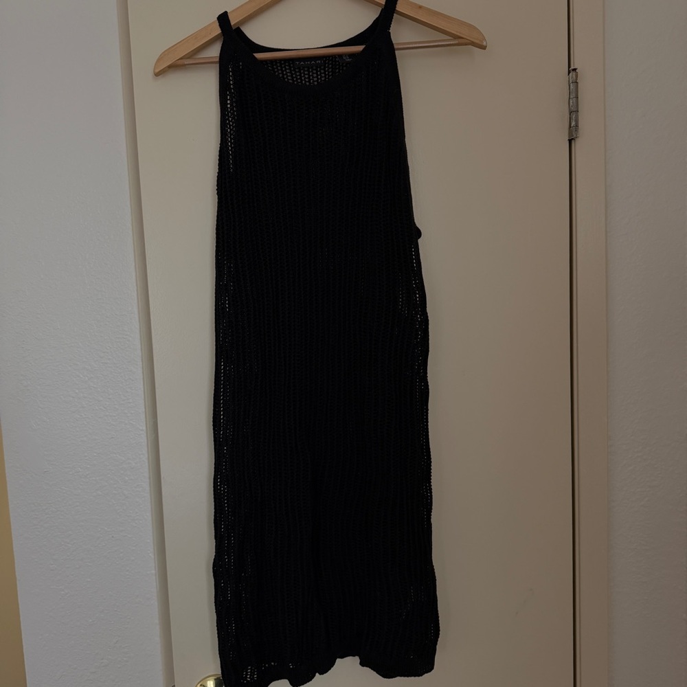 XL Tahari Black Knit Sleeveless Dress